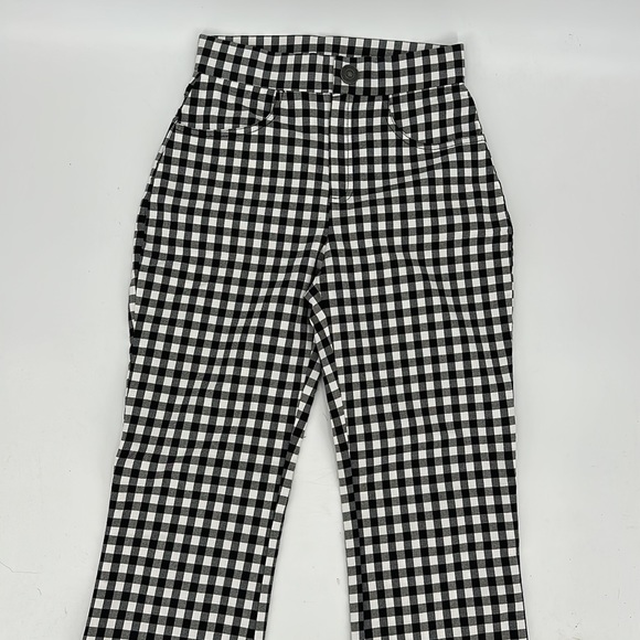 Free People pant black and white plaid stretchy size XS NWOT - Picture 3 of 5